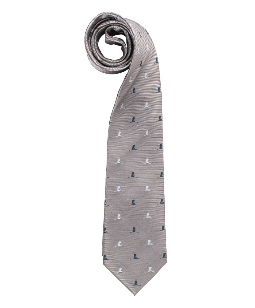 Grey and Blue Logo Tie